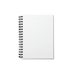 A blank white spiral notebook with clean pages, perfect for writing, sketching, or brainstorming ideas. Ideal for school, office, or personal use.