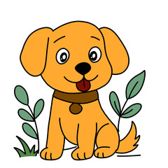 dog animal ilustration for worksheet 