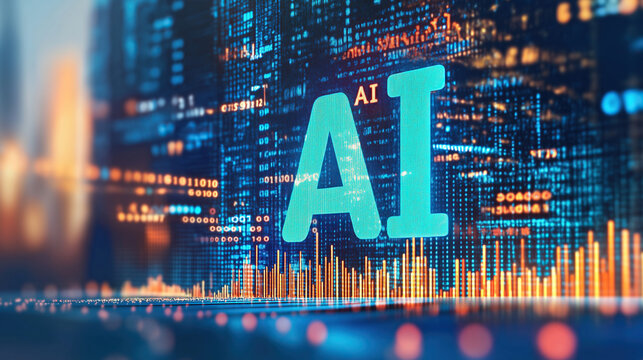 Artificial intelligence visualization displays futuristic technology through digital data processing