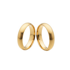 Two elegant gold wedding rings, perfect for illustrating themes of marriage, partnership, and enduring love.