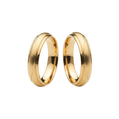 A pair of elegant gold wedding rings featuring subtle decorative lines, perfect for symbolizing love, commitment, and special occasions like engagements or anniversaries.