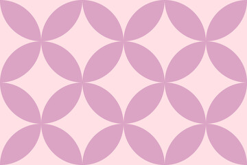 Seamless pattern featuring pink overlapping circles forming diamond shapes on a lighter pink background, ideal for backgrounds, textiles, and decorative designs