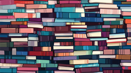 Obraz premium Stack of Books Flat Vector Illustration Centered