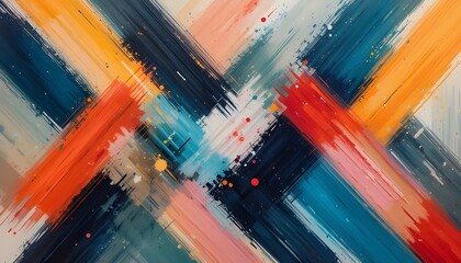 Abstract Geometric Brush Strokes Background with Bold Artistic Lines and Shapes for Creative Design