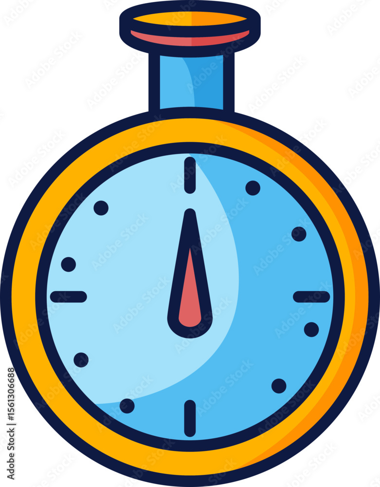 Poster stopwatch timer icon precise time measurement vector illustration