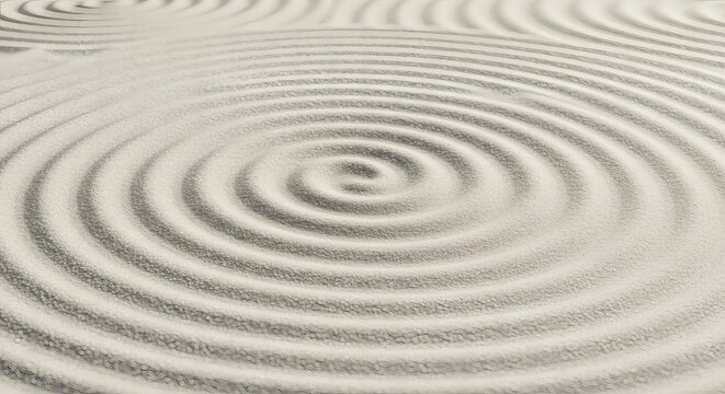 Serene Sand Circles A Visual Meditation on Tranquility and Peace