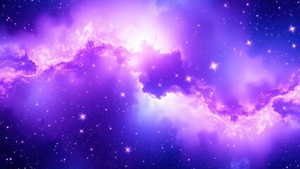 Stylized cosmic wallpaper showing a surreal galaxy with watercolor-style nebula, glowing stars, and a dreamy color palette of purples, blues, and pinks. Artistic brush texture, fantasy mood, no hard e