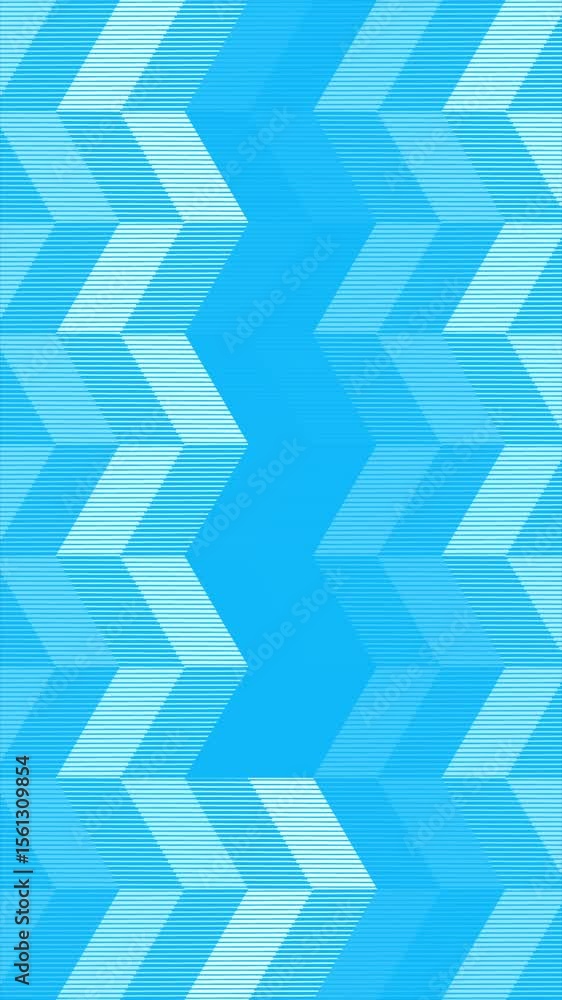 Poster Blue and white minimal linear geometric pattern motion design. Vertical looped video animation