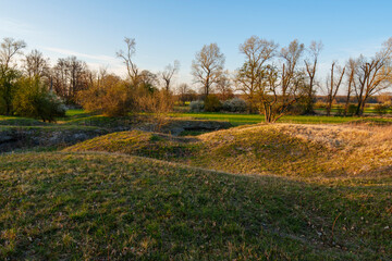 Abendstimmung im NSG Sulzheimer Gipshügel, Landkreis Schweinfurt, Unterfranken, Bayern, Deutschland