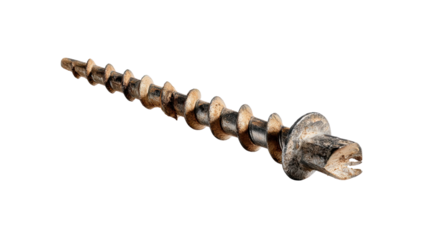 Old Auger Drill Bit: A detailed image of a worn and weathered auger drill bit, showcasing the wear and tear of industrial use. Evoking a sense of history and the passage of time.