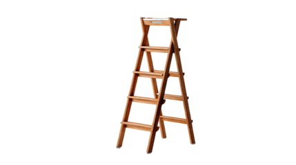 Classic Wooden Ladder: A sturdy, timeless wooden ladder, its warm tones and practical design, a symbol of upward mobility and access.