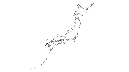 日本列島手描き