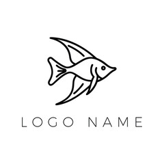 Angelfish Line Art Logo