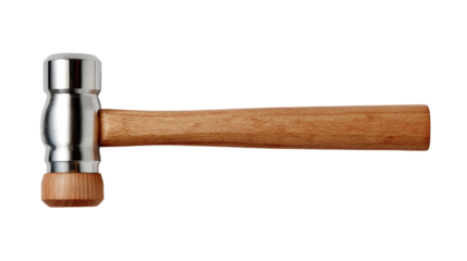 A sturdy hammer with a wooden handle