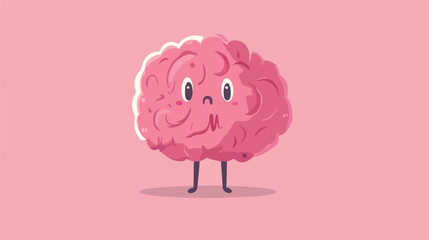 Brain Doing Exercise Cartoon Flat Vector Illustration