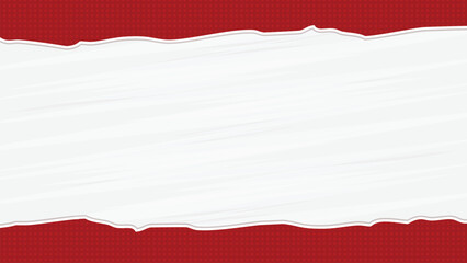 Rough Torn Halftone Red Paper Edges in Comic Style