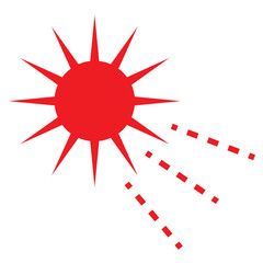 暑い日差し　太陽のイラスト　熱中症　1個