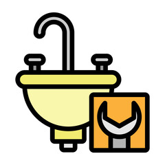 Basin Wrench  Vector Filled Icon Design