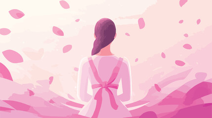 Obraz premium Breast Cancer Flat Vector Illustration