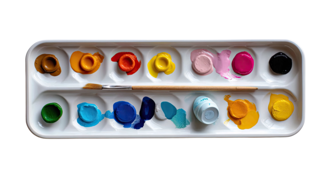 Palette of Dreams: An artist's palette with a range of vibrant oil paint colors, from warm to cool, inviting a creative exploration and expression.