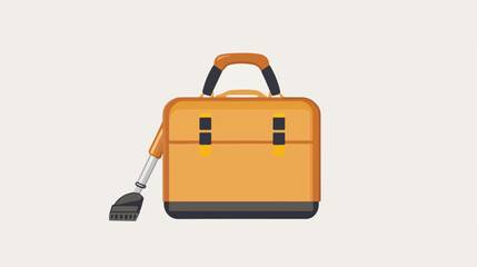 Professional Briefcase Cleaning with Vacuum Character Vector Image