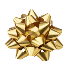 A vibrant gold gift bow with a metallic finish, perfect for adding a festive touch to presents and decorations for any celebration.