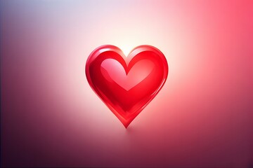 ia generated. Shiny red 3D heart on dark background, modern and elegant design perfect for romantic themes, Valentine's Day or love.	
