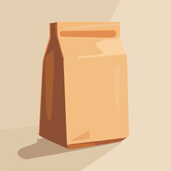 Stylish Brown Bag Flat Vector Illustration