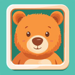 Cute Brown Bear Cartoon Vector Illustration Isolated