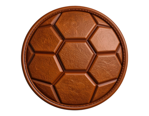 Brown Leather Soccer Ball 3D Illustration