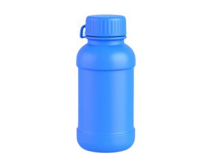 3D Render Blue Plastic Bottle
