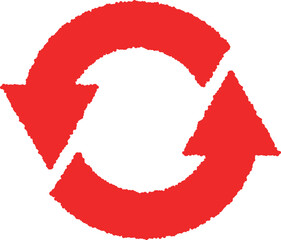 回転している円形の赤い矢印アイコン
