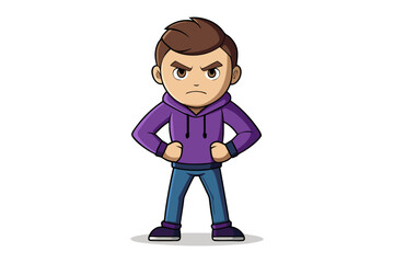 Aggravated Youth: A determined youth, radiating an air of tension and angst, stands poised in a studio, representing inner turmoil and challenging circumstances. 