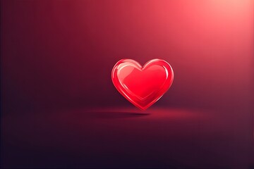 ia generated. Shiny red 3D heart on dark background, modern and elegant design perfect for romantic themes, Valentine's Day or love.

