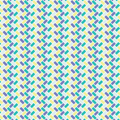 Brick mosaic tile background in swatchable, purple, light blue, green, yellow. / レンガ造りのモザイクタイル 背景素材 スウォッチ対応 紫 水色 緑 黄色