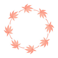 Decorative autumn wreath with colorful leaves
