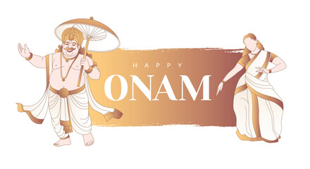 Onam festival of kerala, Onam design elements with Happy Onam typography