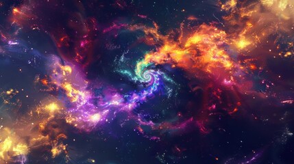 Fototapeta premium Colorful fractal design resembling a galaxy