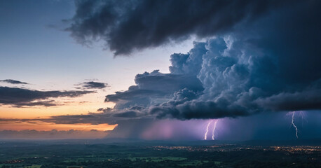 sunset in the mountains and cloud