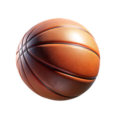 Dynamic 3D basketball with motion streaks transparent background