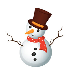 holiday snowman. snowman isolated on white background. Christmas character. vector illustration