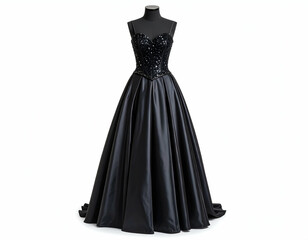 Elegant Black Satin Evening Gown Ultra-Feminine Silhouette & Smart Corsetry