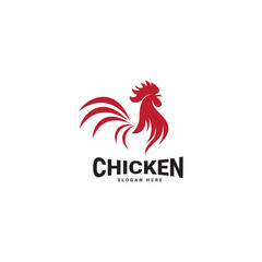 Simple abstract rooster face head mascot logo vector icon