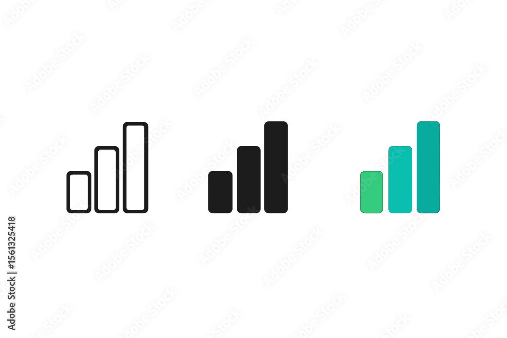 Aufkleber modern bar chart icons vector illustration for data visualization design