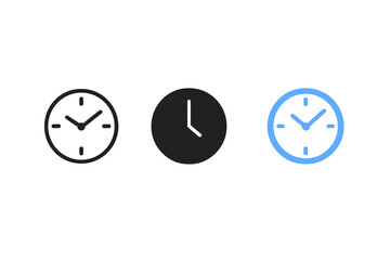 Minimalist clock trio vector illustration with simple icon design for digital and print use