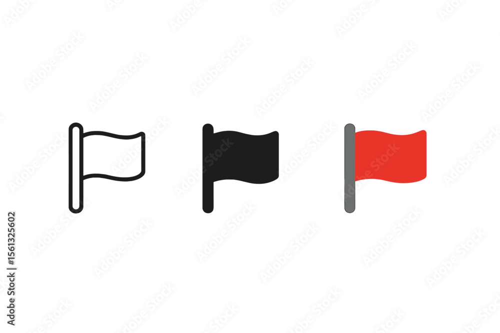 Poster simple flag icon variations vector illustration in minimalist style for design use