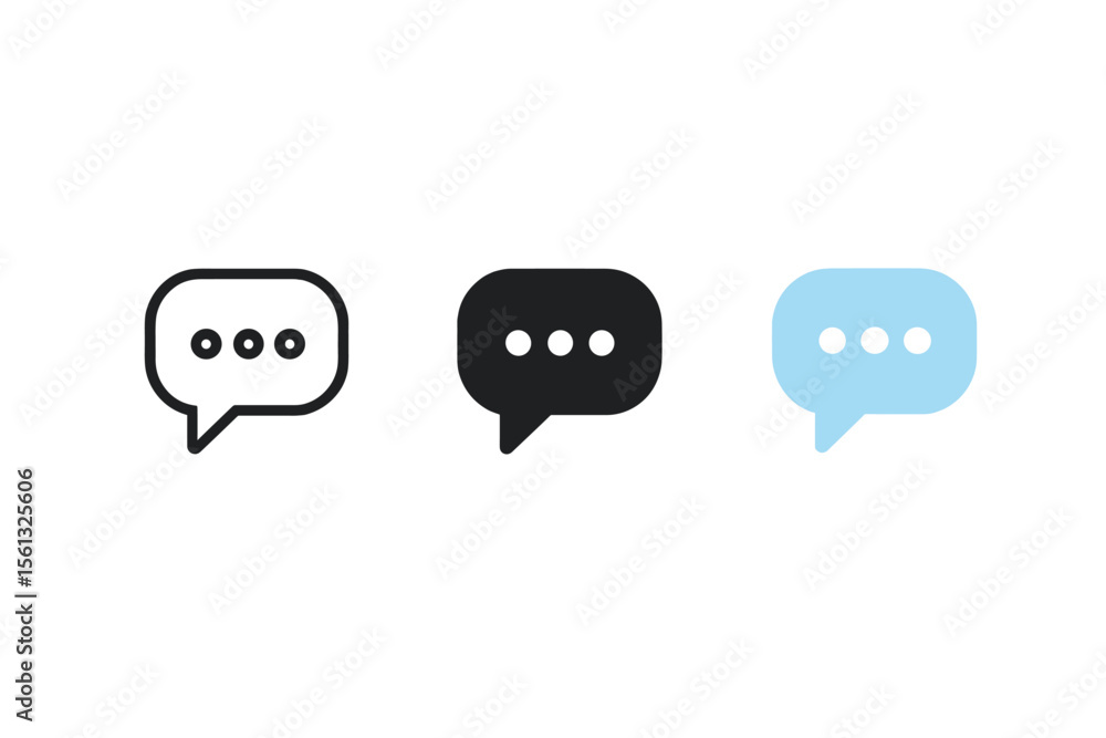 Poster speech bubble icons in simple style vector illustration for communication design
