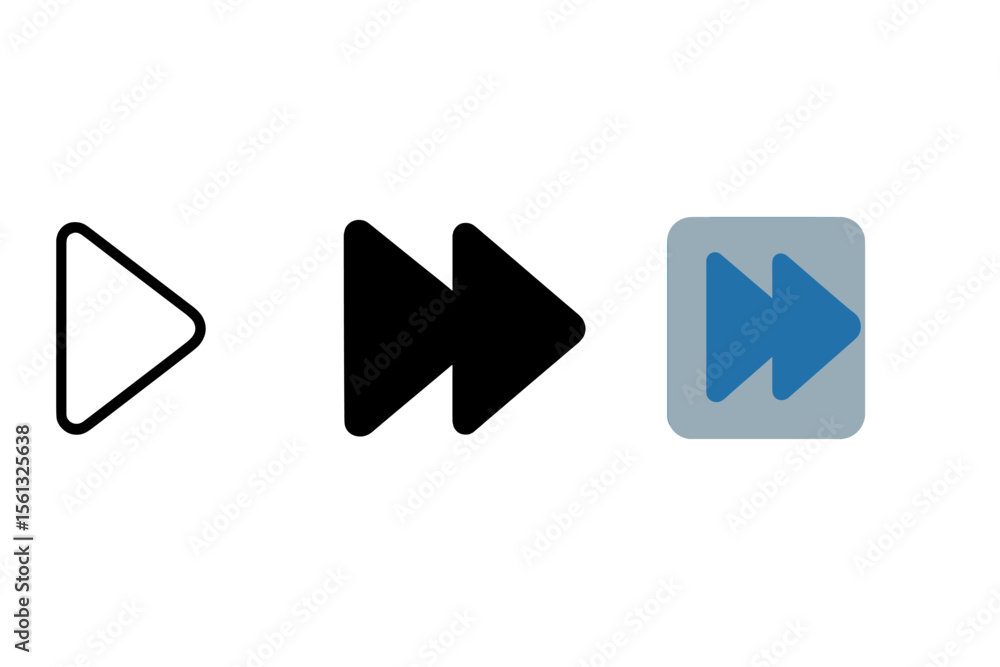Poster modern media button icons vector illustration in simple compose design