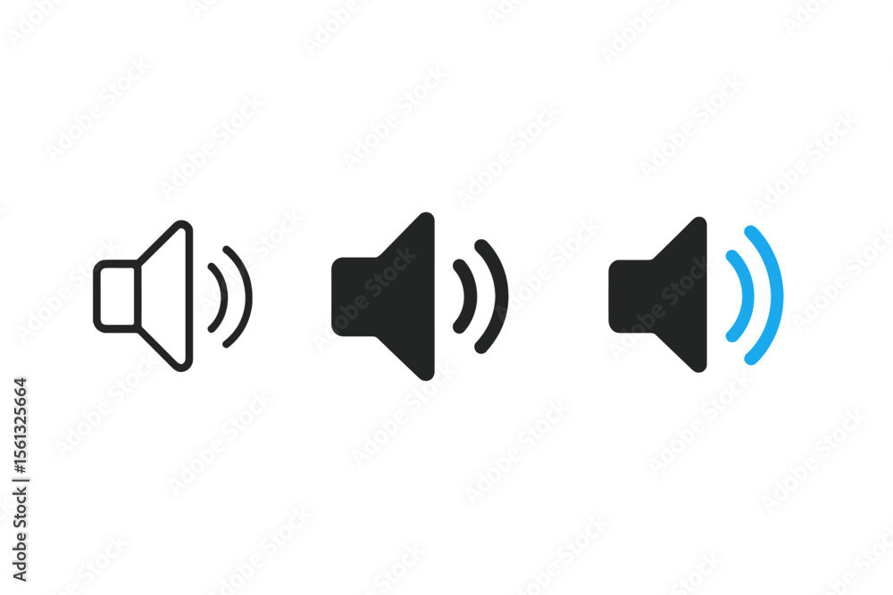 Poster simple audio volume icon set vector illustration for user interface design
