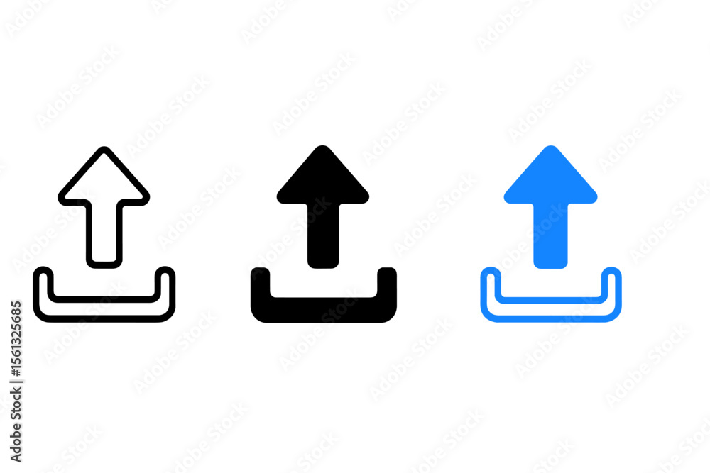 Aufkleber trio of simple upload icons vector illustration for digital interface design